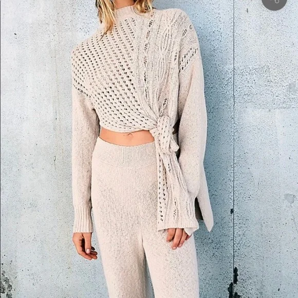 Free people Harper knit set NWT medium sold out everywhere soft versatile beige - Picture 5 of 12